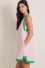 Load image into Gallery viewer, Entro Pink + Green Textured Tank Dress
