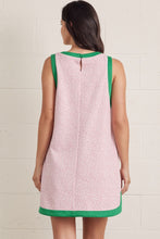 Load image into Gallery viewer, Entro Pink + Green Textured Tank Dress
