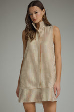 Load image into Gallery viewer, Tan Stripe Collared Dress

