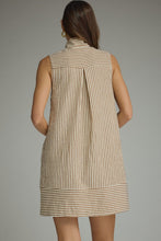 Load image into Gallery viewer, Tan Stripe Collared Dress
