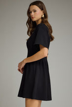 Load image into Gallery viewer, Black Pleat Waist Dress
