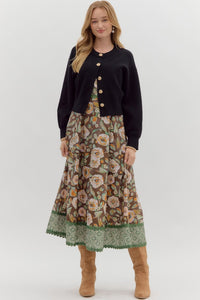 Black Gold Button Cardigan