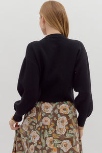 Black Gold Button Cardigan