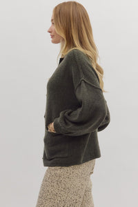 Olive Gold Button Cardigan