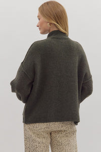 Olive Gold Button Cardigan