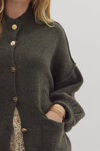 Load image into Gallery viewer, Olive Gold Button Cardigan
