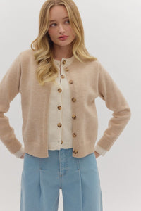 Oatmeal Double Layered Cardi