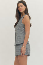Load image into Gallery viewer, B+W Gingham Romper
