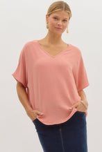 Load image into Gallery viewer, Salmon V-Neck Top
