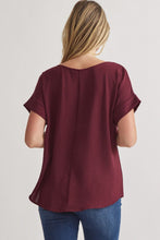 Load image into Gallery viewer, Burgundy Cuffed Sleeve Top
