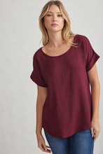 Load image into Gallery viewer, Burgundy Cuffed Sleeve Top
