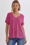 Orchid Textured V-Neck Top