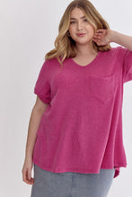 Load image into Gallery viewer, Orchid Textured V-Neck Top - Plus
