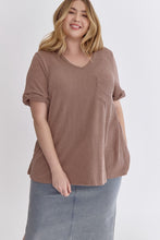 Load image into Gallery viewer, Acorn Textured V-Neck Top - Plus
