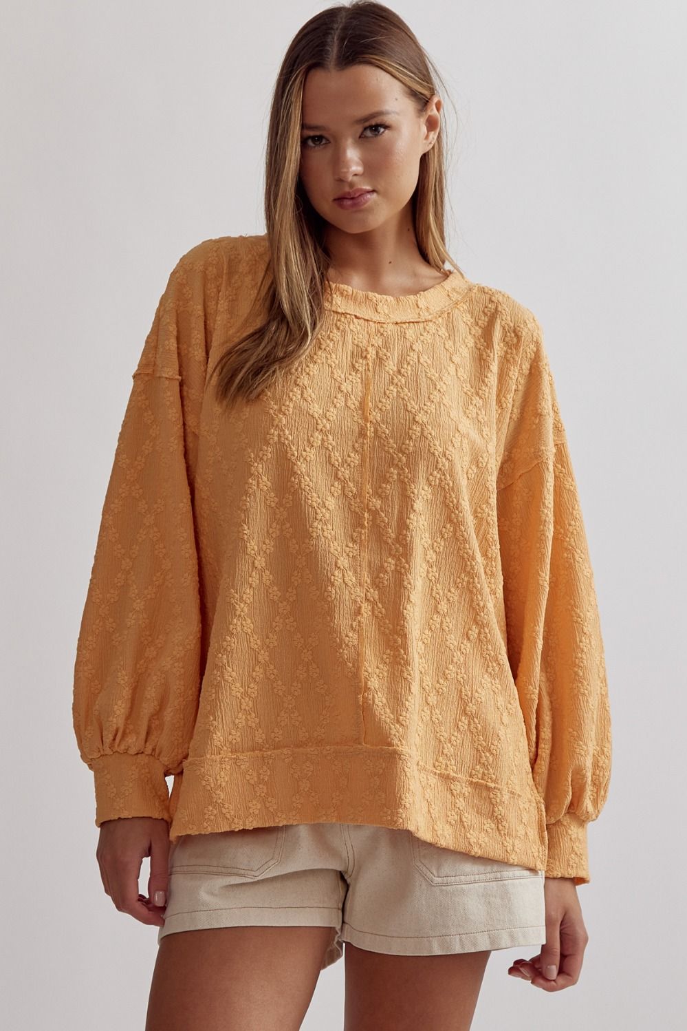 Apricot Textured Top