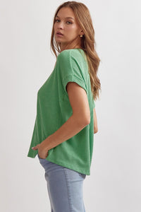 Kelly Green Textured Top