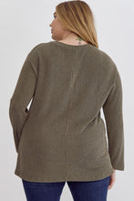 Load image into Gallery viewer, Army Textured L/S Top - Plus
