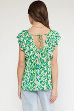 Load image into Gallery viewer, Green + Blush Tie Back Top
