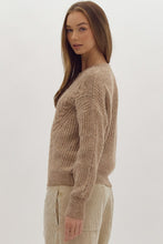 Load image into Gallery viewer, Heather Taupe Cable Sweater
