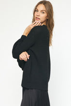 Load image into Gallery viewer, Black Ribbed Sweater
