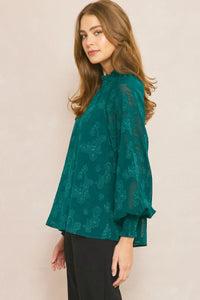 Emerald Lace Overlay Top