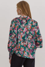 Load image into Gallery viewer, Teal Abstract Satin Top
