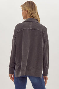 Charcoal Textured  1/4 Zip Top