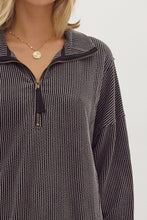 Load image into Gallery viewer, Charcoal Textured  1/4 Zip Top
