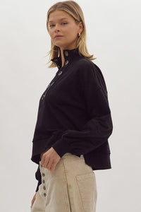 Black Grommet Sweatshirt