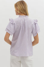 Load image into Gallery viewer, Seersucker Lavender Stripe Top
