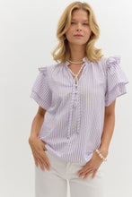 Load image into Gallery viewer, Seersucker Lavender Stripe Top
