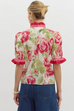 Load image into Gallery viewer, Rose Ruffle Collared Top
