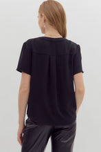 Load image into Gallery viewer, Entro Black Shirred Shoulder Top
