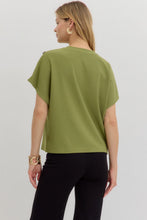 Load image into Gallery viewer, Entro Olive Gold Button Top
