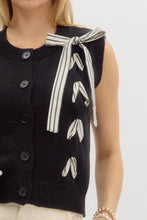 Load image into Gallery viewer, Black Ribbon Bow Vest
