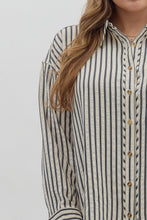 Load image into Gallery viewer, Navy Textured Stripe Top - Plus

