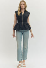 Load image into Gallery viewer, Entro Black Smock Zip Top
