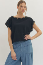 Load image into Gallery viewer, Black Studded Tee

