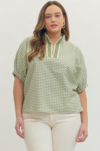 Load image into Gallery viewer, Matcha Gingham Top - Plus
