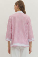 Load image into Gallery viewer, Pink Gingham 3/4 Sleeve Top
