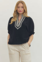 Load image into Gallery viewer, Black Gingham Trim Top
