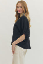 Load image into Gallery viewer, Black Gingham Trim Top

