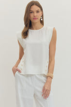 Load image into Gallery viewer, Entro Off White Button Tank
