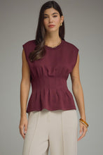 Load image into Gallery viewer, Burgundy Pleat Waist Top
