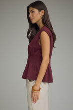 Load image into Gallery viewer, Burgundy Pleat Waist Top

