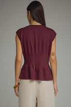 Load image into Gallery viewer, Burgundy Pleat Waist Top
