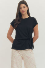 Load image into Gallery viewer, Entro Black Tie Front Top
