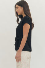 Load image into Gallery viewer, Entro Black Tie Front Top
