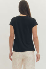 Load image into Gallery viewer, Entro Black Tie Front Top
