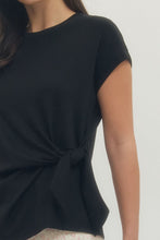 Load image into Gallery viewer, Entro Black Tie Front Top

